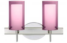  2SW-A44007-LED-CR - Besa Pahu 4 Wall 2SW Transparent Amethyst/Opal Chrome 2x5W LED