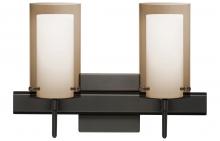  2SW-S44007-BR-SQ - Besa Pahu 4 Wall With SQ Canopy 2SW Transparent Smoke/Opal Bronze 2x40W G9