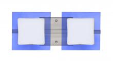  2WS-773592-LED-SN - Besa Wall Alex Satin Nickel Opal/Blue 2x5W LED