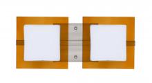  2WS-7735TG-LED-SN - Besa Wall Alex Satin Nickel Opal/Armagnac 2x5W LED