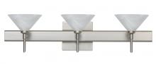  3SW-117652-LED-SN-SQ - Besa Wall With SQ Canopy Kona Satin Nickel Marble 3x5W LED