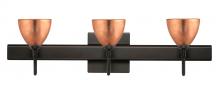  3SW-1758CF-BR-SQ - Besa Divi Wall With SQ Canopy 3SW Copper Foil Bronze 3x40W G9