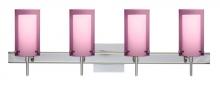  4SW-A44007-CR-SQ - Besa Pahu 4 Wall With SQ Canopy 4SW Transparent Amethyst/Opal Chrome 4x40W G9