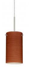  B-4404CH-LED-SN-L - Besa Stilo 7 LED Pendant For Multiport Canopy Cherry Satin Nickel 1x9W LED, 15Ft. Cor