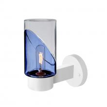  BLINKBL-WALL-WH - Blink Outdoor Sconce, Blue/Clear, White Finish, 1x60W Medium Base