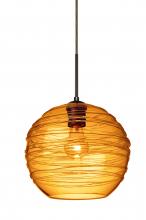  J-462782-BR - Besa Wave 10 Pendant For Multiport Canopy Bronze Amber 1x60W Medium Base