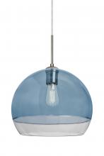  J-ALLY12BL-EDIL-SN - Besa, Ally 12 Cord Pendant For Multiport Canopy, Coral Blue/Clear, Satin Nickel Finis