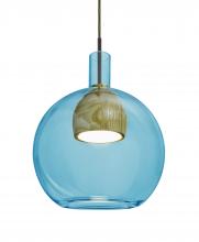  J-BENJIBLMD-LED-BR - Besa, Benji Cord Pendant For Multiport Canopy, Blue/Medium, Bronze Finish, 1x9W LED