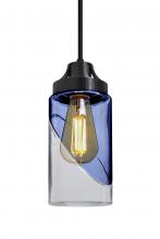  J-BLINKBL-EDIL-BK - Besa, Blink Cord Pendant For Multiport Canopy, Trans. Blue/Clear, Black Finish, 1x4W