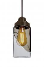  J-BLINKSM-EDIL-BR - Besa, Blink Cord Pendant For Multiport Canopy, Trans. Smoke/Clear, Bronze Finish, 1x4