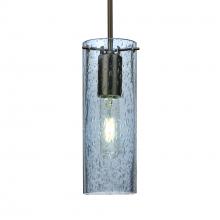  J-JUNI10BL-BR-L - Besa, Juni 10 Pendant For Multiport Canopy, Blue Bubble, Bronze, 1x60W Medium Base, 1