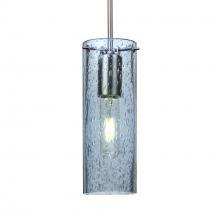  J-JUNI10BL-SN-L - Besa, Juni 10 Pendant For Multiport Canopy, Blue Bubble, Satin Nickel, 1x60W Medium B