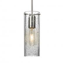  J-JUNI10CL-SN-L - Besa, Juni 10 Pendant For Multiport Canopy, Clear Bubble, Satin Nickel, 1x60W Medium