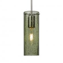  J-JUNI10MS-SN-L - Besa, Juni 10 Pendant For Multiport Canopy, Moss Bubble, Satin Nickel, 1x60W Medium B