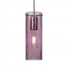  J-JUNI10PL-SN-L - Besa, Juni 10 Pendant For Multiport Canopy, Plum Bubble, Satin Nickel, 1x60W Medium B