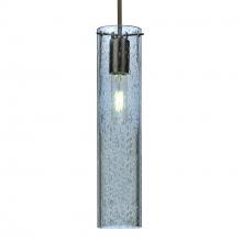  J-JUNI16BL-BR-L - Besa, Juni 16 Pendant For Multiport Canopy, Blue Bubble, Bronze, 1x60W Medium Base, 1