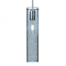  J-JUNI16BL-SN-L - Besa, Juni 16 Pendant For Multiport Canopy, Blue Bubble, Satin Nickel, 1x60W Medium B