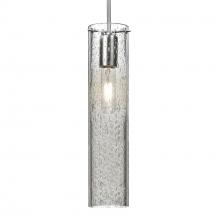  J-JUNI16CL-SN-L - Besa, Juni 16 Pendant For Multiport Canopy, Clear Bubble, Satin Nickel, 1x60W Medium