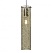  J-JUNI16LT-SN-L - Besa, Juni 16 Pendant For Multiport Canopy, Latte Bubble, Satin Nickel, 1x60W Medium