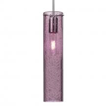  J-JUNI16PL-SN-L - Besa, Juni 16 Pendant For Multiport Canopy, Plum Bubble, Satin Nickel, 1x60W Medium B