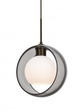  J-MANASM-LED-BR - Besa Mana Pendant For Multiport Canopy, Smoke/Opal, Bronze Finish, 1x9W LED