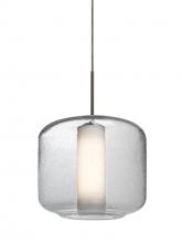  J-NILES10CO-BR - Besa Niles 10 Pendant For Multiport Canopy, Clear Bubble/Opal, Bronze Finish, 1x60W M