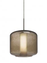  J-NILES10SO-BR - Besa Niles 10 Pendant For Multiport Canopy, Smoke Bubble/Opal, Bronze Finish, 1x60W M