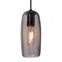  J-PINOT9SM-BK-L - Besa, Pinot 9 Cord Pendant for Mulitport Canopy, Smoke Bubble, Black FInish 1x60W Inc