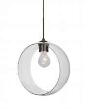  J-PLATOCL-BR-NI - Besa, Plato Cord Pendant For Multiport Canopies, Clear, Bronze Finish, 1x60W Medium B