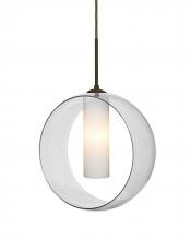  J-PLATOCL-LED-BR - Besa, Plato Cord Pendant For Multiport Canopies, Clear/Opal, Bronze Finish, 1x5W LED