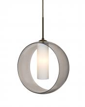  J-PLATOSM-LED-BR - Besa, Plato Cord Pendant For Multiport Canopies, Smoke/Opal, Bronze Finish, 1x5W LED