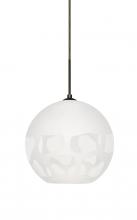  J-ROCKYWH-LED-BR - Besa, Rocky Cord Pendant For Multiport Canopies, White, Bronze Finish, 1x9W LED