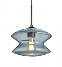  J-ZENBL-EDIL-BR - Besa, Zen Cord Pendant For Multiport Canopy, Blue Bubble, Bronze Finish, 1x8W LED Fil