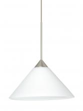  RXP-117607-LED-SN-L - Besa Pendant Kona Satin Nickel White 1x5W LED, 15Ft. Cord