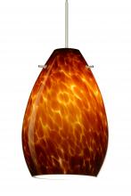  RXP-171318-LED-SN - Besa Pendant Pera 6 Satin Nickel Amber Cloud 1x5W LED