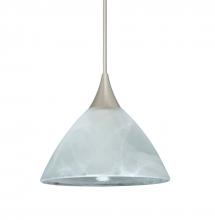  RXP-174352-LED-SN-L - Besa Pendant Domi Satin Nickel Marble 1x5W LED, 15Ft. Cord