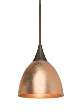  RXP-1758CF-LED-BR-L - Besa Divi Pendant, Copper Foil, Bronze, 1x9W LED, 15Ft. Cord