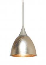  RXP-1758GF-LED-SN-L - Besa Divi Pendant, Gold Foil, Satin Nickel, 1x9W LED, 15Ft. Cord