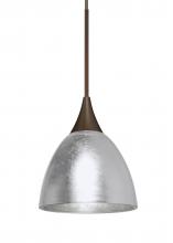  RXP-1758SF-LED-BR-L - Besa Divi Pendant, Silver Foil, Bronze, 1x9W LED, 15Ft. Cord