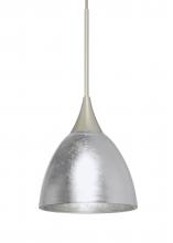  RXP-1758SF-LED-SN-L - Besa Divi Pendant, Silver Foil, Satin Nickel, 1x9W LED, 15Ft. Cord