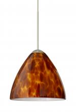  RXP-177918-SN-L - Besa Pendant Mia Satin Nickel Amber Cloud 1x50W Halogen, 15Ft. Cord