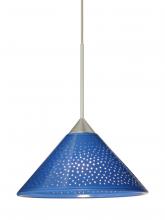  RXP-282484-LED-SN-L - Besa Pendant Kona Satin Nickel Blue Starpoint 1x5W LED, 15Ft. Cord