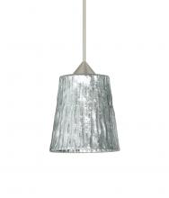  RXP-5125SF-SN-L - Besa Pendant Nico 4 Satin Nickel Stone Silver Foil 1x35W Halogen, 15Ft. Cord