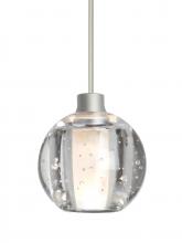  RXP-BOCA5BB-LED-SN - Besa, Boca 5 Cord Pendant, Clear Bubble, Satin Nickel Finish, 1x3W LED