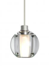  RXP-BOCA5CL-LED-SN - Besa, Boca 5 Cord Pendant, Clear, Satin Nickel Finish, 1x3W LED