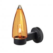  SULUAM-WALL-BK - Sulu Outdoor Sconce, Amber Bubble, Black Finish, 1x60W Medium Base