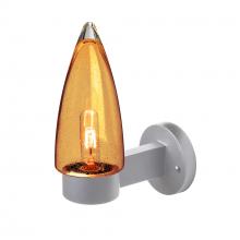  SULUAM-WALL-SL - Sulu Outdoor Sconce, Amber Bubble, Silver Finish, 1x60W Medium Base