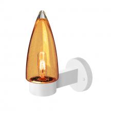  SULUAM-WALL-WH - Sulu Outdoor Sconce, Amber Bubble, White Finish, 1x60W Medium Base