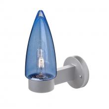  SULUBL-WALL-SL - Sulu Outdoor Sconce, Blue Bubble, Silver Finish, 1x60W Medium Base