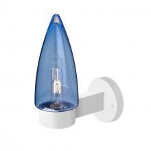  SULUBL-WALL-WH - Sulu Outdoor Sconce, Blue Bubble, White Finish, 1x60W Medium Base